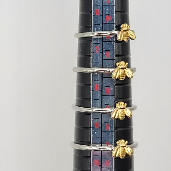 DaintybBumble Bee Ring Gold and Silver Size 7.5 - Picture 3 of 14